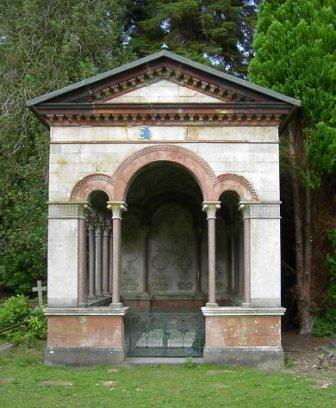 Drake mausoleum with its roof completed, Brookwood Cemetery 